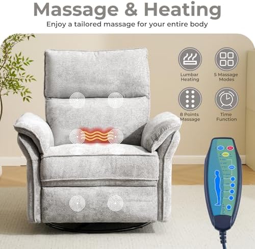 Oversized Power Recliner Chair Swivel Glider - Image 3