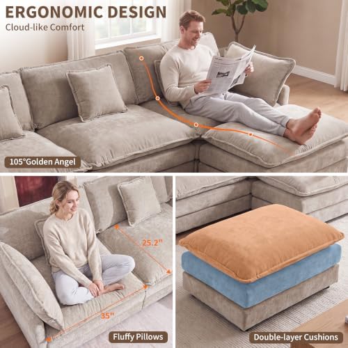 Tmsan 76.7" Cloud Loveseat Couch - Image 5