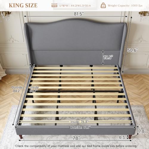koorlian King Size Upholstered Bed Frame - Image 2