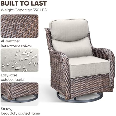 Swivel Patio Chairs sofa Set of 2 - Image 4
