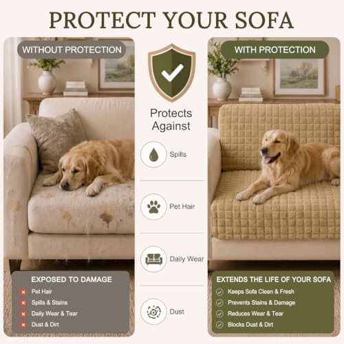 Smiry Velvet Couch Cover for Dogs, Non Slip Soft Sofa Protector for Pets - Image 5