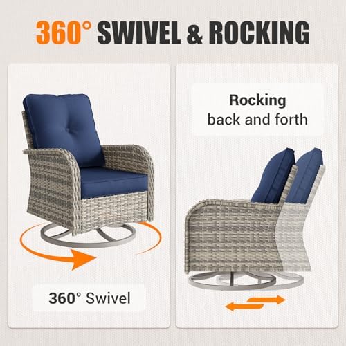 13Pcs Patio Rocking Swivel Chair - Image 3