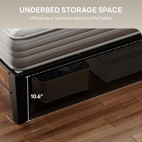 LIKIMIO Full XL Bed Frame with Storage Headboard and Charging Station - Image 5