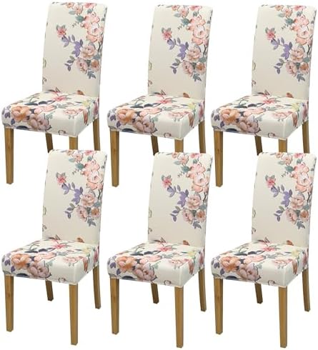 Dining Chair Covers, Stretch Seat Covers, Washable Furniture Protector by BIETYONE