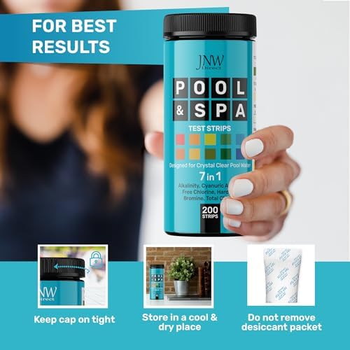 JNW Direct Pool Test Strips for Pools and Spas - 7 in 1 Water Test 200 Pack - Image 6