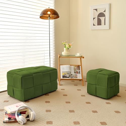 Cmishe 28" Rectangular Woven Corduroy Ottoman Footrest - Image 6