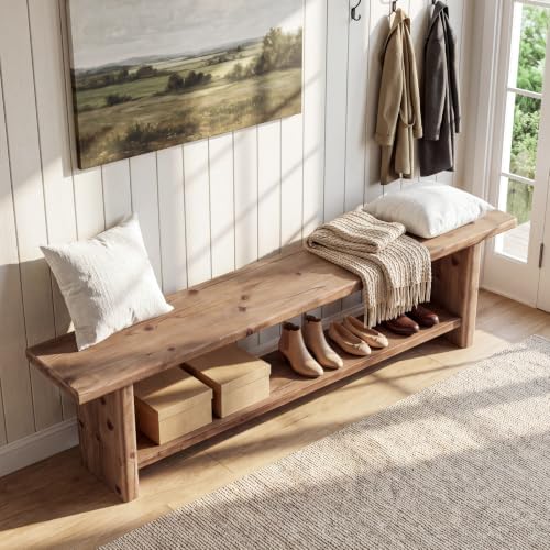 71” Solid Wood Entryway Bench - Image 6