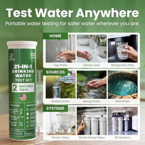21-in-1 Drinking Water Test Kit – 120 Strips + 2 Bacteria Tests – Easy DIY - Image 6