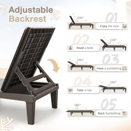 Homall Outdoor Lounge Chairs Set of 2, Quick Assembly & Waterproof Patio Chaise - Image 6