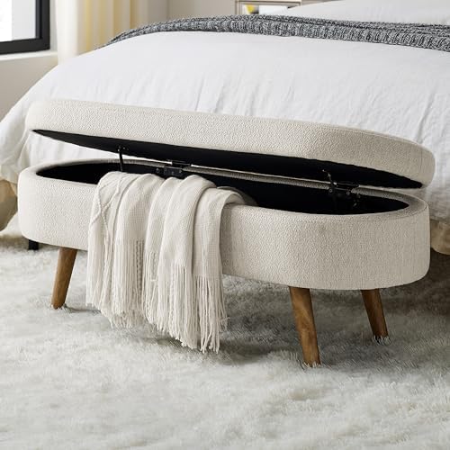 43.5" Ottoman with Storage, Storage Ottoman Bench with Safety Hinge, Bed End by Unknown