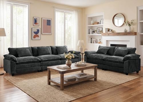 Oprisen 2 Pieces Cloud Couch Set, Upholstered Comfy Modular Sectional Sofa Deep - Image 2