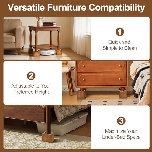 Wooden Bed Risers 3 Inch Heavy Duty, Support 2500 lbs - Image 4