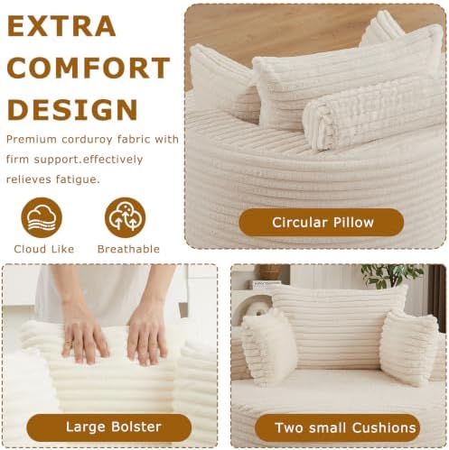 Oversized Chaise Lounge Chair Indoor, Boneless Sleeper Sofa Bed - Image 3