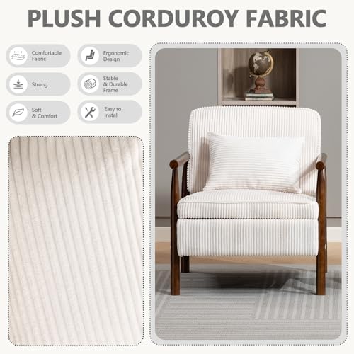 HRVEOCEI White Accent Chair - Image 6