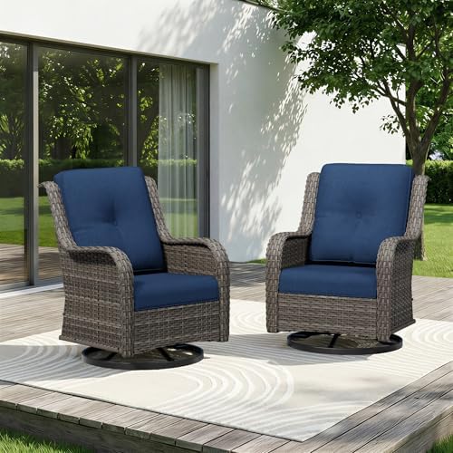 Swivel Rocker Patio Chairs Set of 2 by Gardenbee