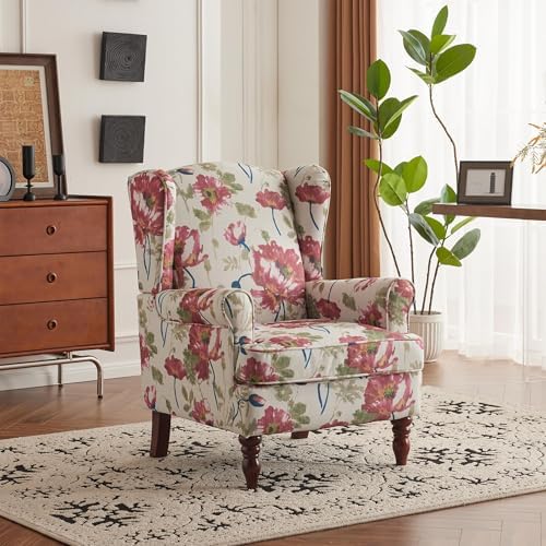 YOLENY Floral Accent Chair, High Back Upholstered Armchair - Image 2