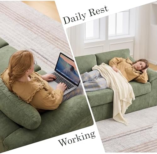 Oversized Boneless Couch Sets, Modern 3 Seater Sofa - Image 6