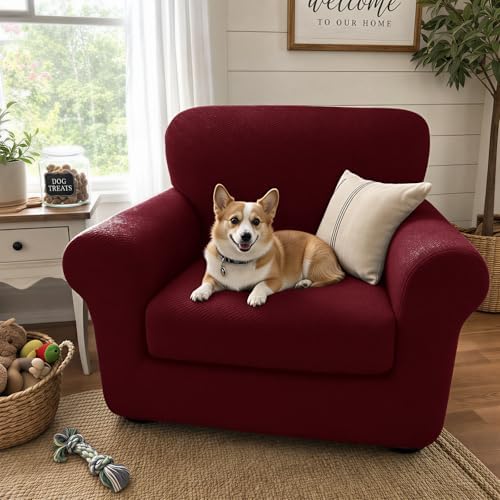 XINEAGE 2-Piece Stretch Armchair Sofa Cover, Washable Couch Covers - Image 3
