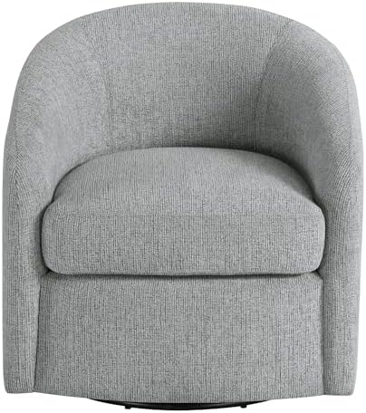OSP Home Furnishings Bella Coastal Upholstered Barrel Swivel Chair, Dove Grey - Image 4