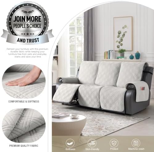 TAOCOCO 100% Waterproof Recliner Sofa Cover, Non Slip Split Couch Covers - Image 2
