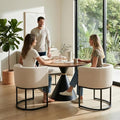 HNY Mid Century Modern Upholstered Barrel Dining Chairs by HNY