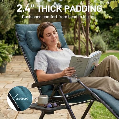 EVER ADVANCED Aluminum Zero Gravity Chair, 2.4" Padded, 350 lb Capacity - Image 4