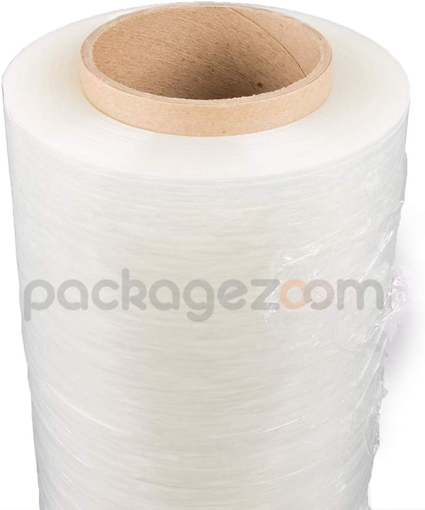 PackageZoom 4 Rolls 15" x 1500 Ft Stretch Wrap Heavy Duty, 55 Gauge High Performance Stretch Film Replaces 80 Gauge Low Films, Clear Hand Stretch Wrap