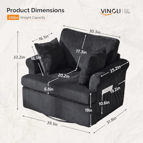VINGL 39.2" Wide 360° Swivel Accent Armchairs - Image 2