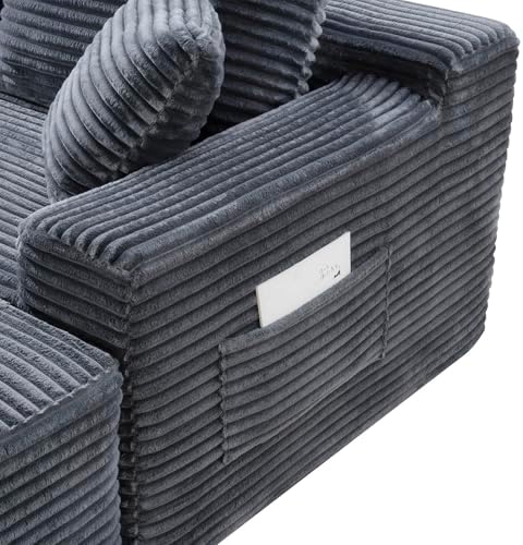 106-Inch Oversized U-Shaped Left Facing Corner Compressed Sofa Modular Boneless - Image 7