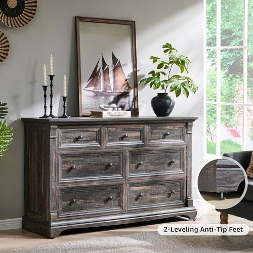 T4TREAM Rustic 7 Drawers Dresser - Image 3
