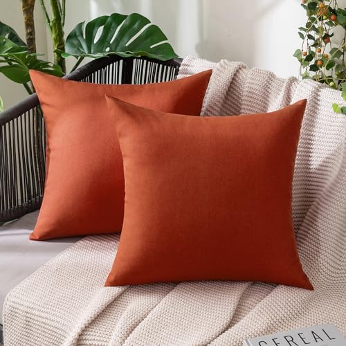 MIULEE Decorative Outdoor Pillow Covers Fall 16x16 Burnt Orange by MIULEE