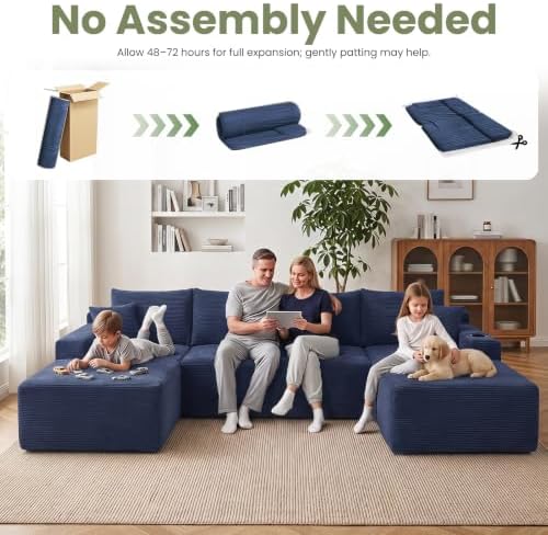 Yafylly 126" U Shaped Boneless Sectional Couch - Image 7