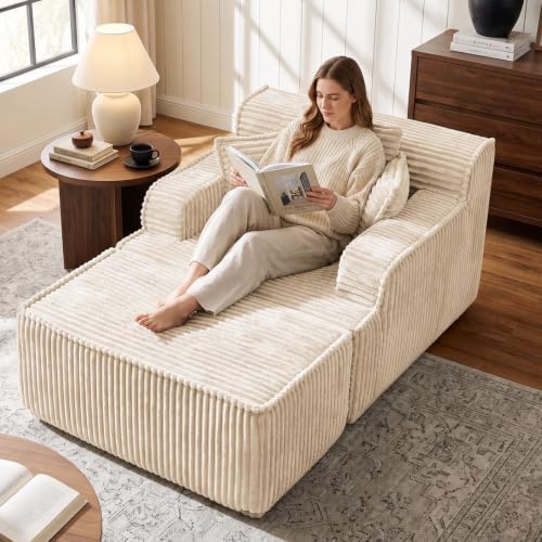 Corduroy Chaise Lounge Chair by NLDDTrailblazersTreasures