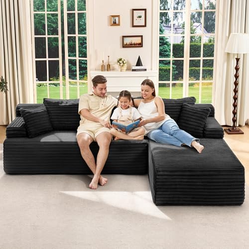 Hobestluk Boneless Couches Modular Sectional Sofa L-Shape Oversized Chaise - Image 3
