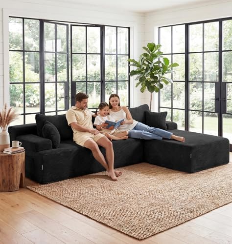 Hobestluk Boneless Couches Modular Sectional Sofa L-Shape Oversized Chaise - Image 4
