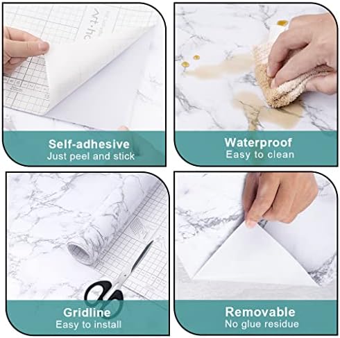 Arthome White Marble Peel and Stick Wallpaper Removable - Image 6