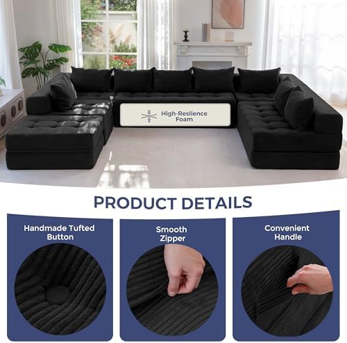MAXYOYO 9-Seater U-Shaped Modular Sectional Sofa Couch - Image 6