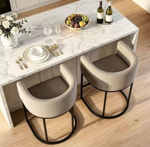 26" H Counter Height Bar Stools Set of 3, Modern Barrel Counter Stools - Image 6