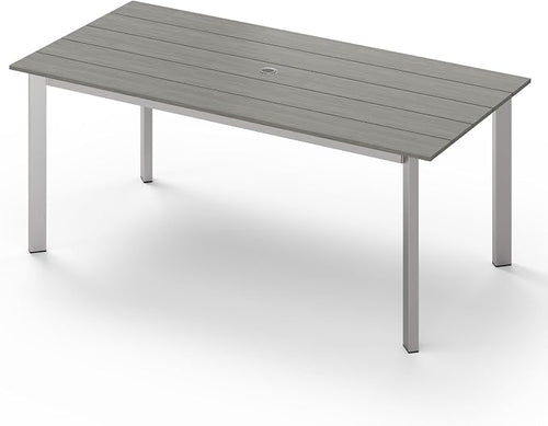 67" Rectangle HDPS Patio Dining Table, Aluminum Outdoor Patio Dining Table by Oasbira