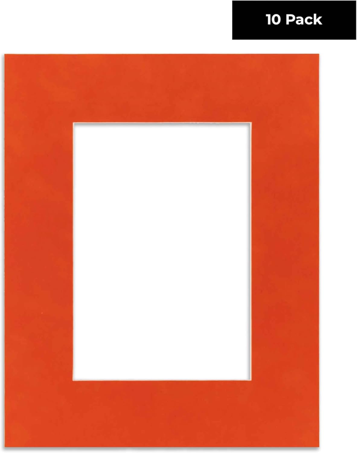 Pack of TEN 8x10 Mats Bevel Cut for 5x8 Photos - Acid Free Orange Suede Precut Matboards For Pictures, Photos, Framing - 4-ply Thickness