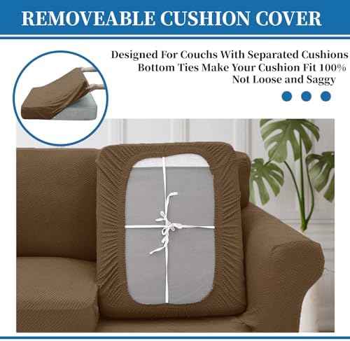 XINEAGE 3-Piece Stretch Sofa Cover, Washable Couch Covers - Image 6