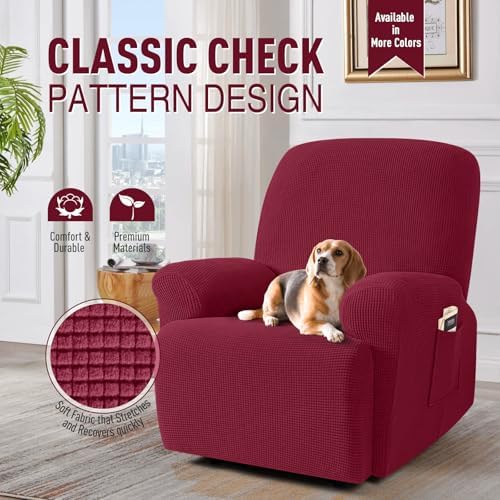 TAOCOCO Oversized Stretch Recliner Chair Covers 4 Piece - Image 2