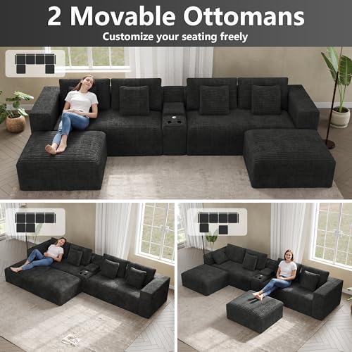 ONEMMLION 151" Oversized Cloud Sectional Couch - Image 4