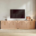 65" Buffet Cabinet with Storage, Fluted Sideboard Cabinet with 4 Arched Doors & by beronbaer