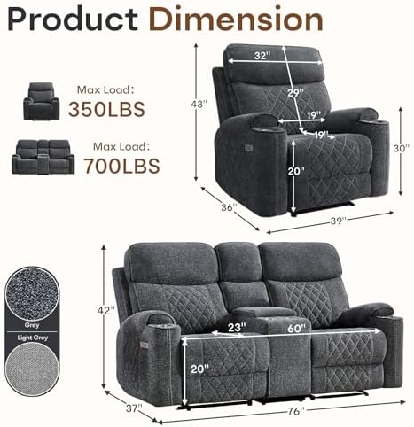 HAOMARKETS 2-Piece Power Recliner Sofa Set - Image 2