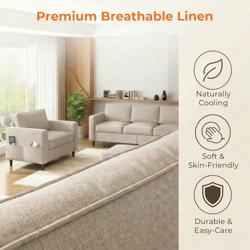 ijuicy 2PCS Sectional Sofa Set, 4 Seat Couch Set, 3 Seat Couch - Image 4