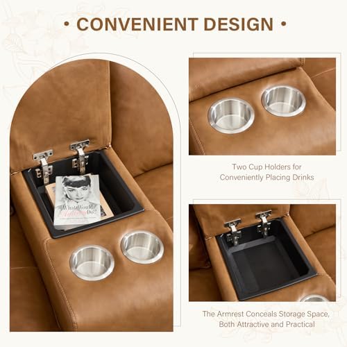 CANMOV Genuine Leather Power Recliner Sofa Set - Image 7
