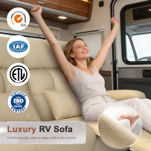 Reclining Loveseat Sofa, RV Loveseats Recliner Sofas Wall Hugger, Double - Image 3
