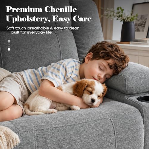 GUEAPY Reclining Loveseat for Living Room, Dual Cup Holders, 2 Side Pockets - Image 5
