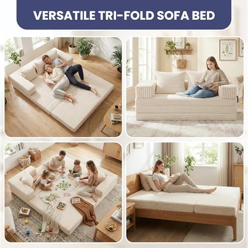 Convertible Sofa Bed, 4-in-1 Boneless Loveseat - Image 7